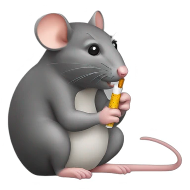 a rat smoking a cigarette sticker