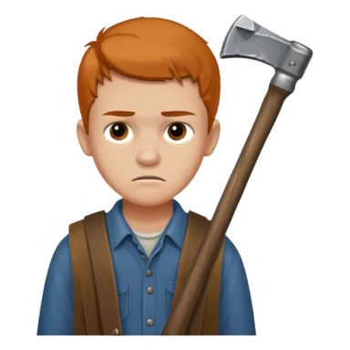 13 y/o Brian robeson at the beginning of Hatchet
struggling with his parents' recent divorce and harboring . He is angry, self-pitying
He is carrying a hatchet
He is in a single-engine plane with a pilot who soon suffers a heart attack, leaving Brian to navigate the crash and his new, harsh reality. sticker