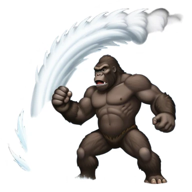 king kong punching a tall tornado cyclone sticker