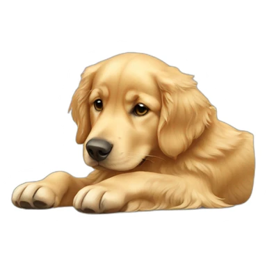 golden retriever lying down on the back  sticker