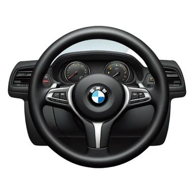 A manicured hand on the steering wheel of a BMW sticker