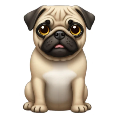 pug wearing a t-shirt sticker