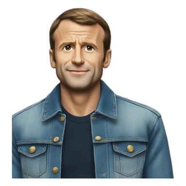 Emmanuel Macron jean jacket sticker