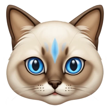 
Siamese cat face long hair fur sticker