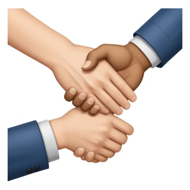 two white hands in a handshake sticker