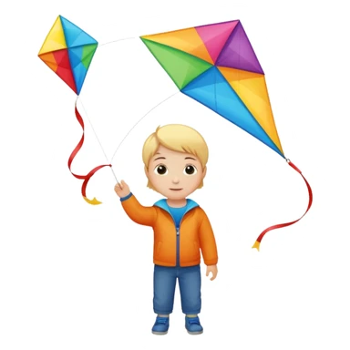 little kid with kite sticker
