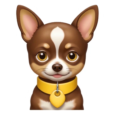 Chihuahua color chocolate con un collar amarillo sticker