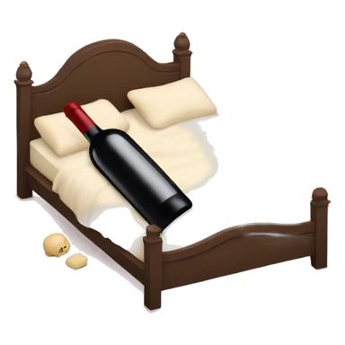 Bottle of wine sleeping in the bed  sticker