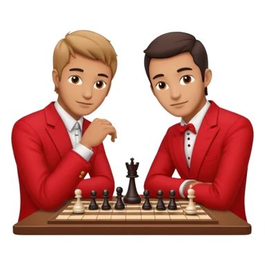 man chess players in red outfits sticker