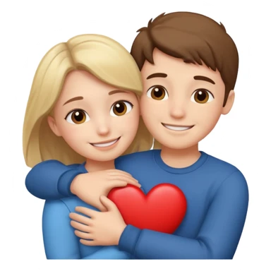 Boy and girl hugging each other in love sticker