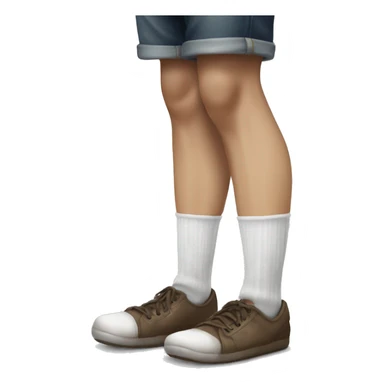 The image show a white young man legs. They are wearing a dirty socks . Their legs are extended, with one foot closer to the camera showing bottom of socks. The person is wearing white socks with no shoes , one of which is on the floor. One leg in air sticker