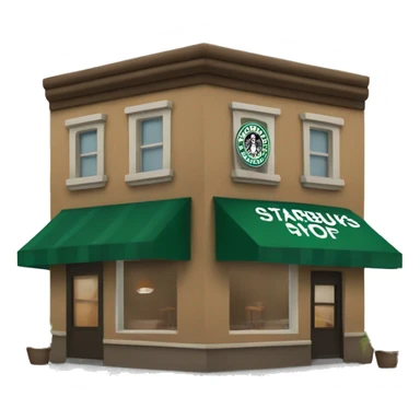One coffee shop building with one starbucks logo sticker