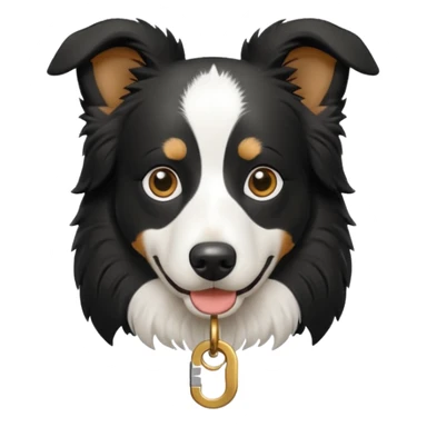 Border collie with key sticker
