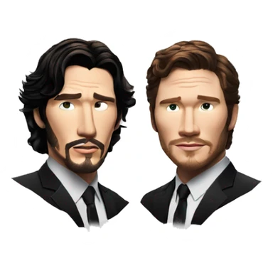 Adam driver and Chris Pratt as men in black agents  sticker
