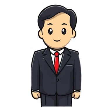 Professional diplomat in formal attire at international meeting sticker