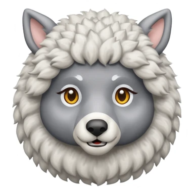 Un lobo y encima una oveja sticker