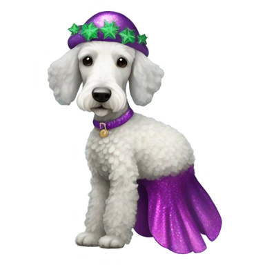 christmas bedlington terrier inside a mermaid costume sticker