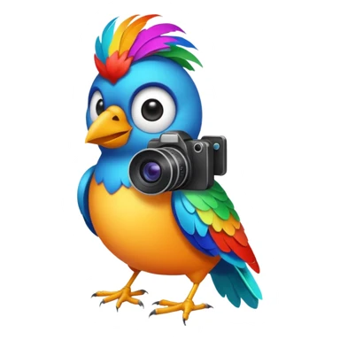 bird with a camera sticker