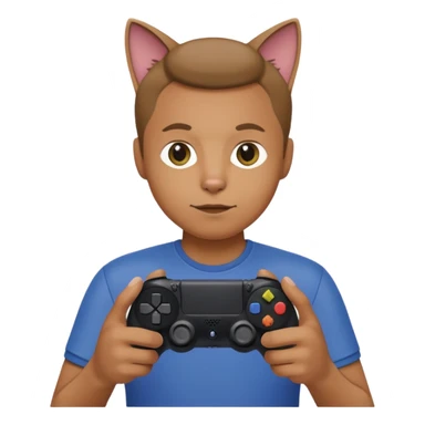 cat homme-avec-manette-ps4- sticker