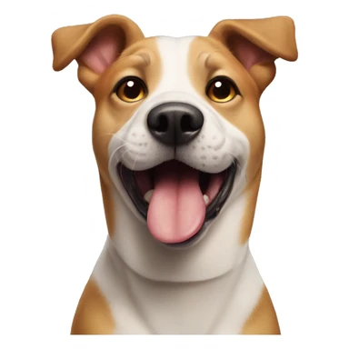 One eyed dog sticking out tongue  sticker