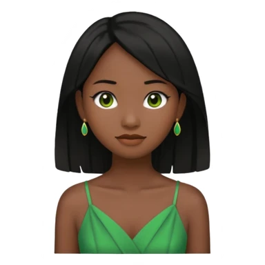 tạo cho tôi emoji công chúa tianna mặt thon da đen xinh và gần giống trong phim nhất, bỏ khuyên tai đi sticker