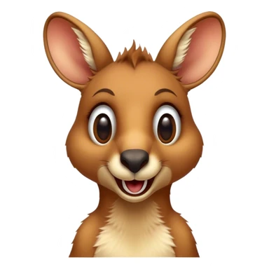 Cinematic Realistic Comical Kangaroo Portrait Emoji, Head tilted dramatically with an exaggeratedly amused expression, featuring a striking, richly textured tawny coat with bold natural markings and wide, expressive eyes full of playful disbelief, rendered with lifelike precision and dynamic natural light, high shine, dramatic yet playful, styled with an air of cheeky outback mischief, soft glowing outline, capturing the essence of a spirited and over‐the‐top kangaroo that looks ready to bound its way into viral fame! sticker