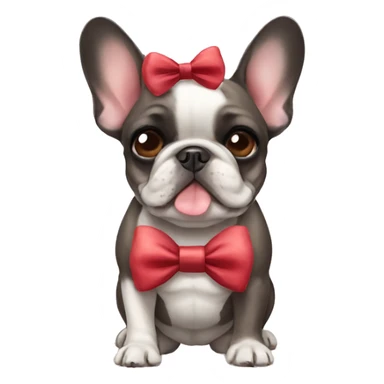 Cute French bulldog with a bow sticker