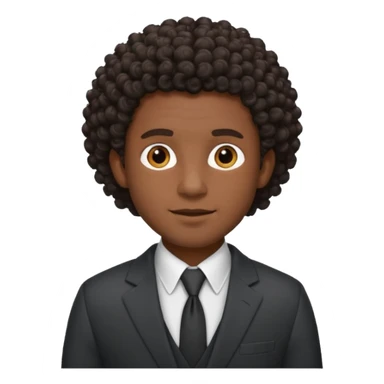 curly-haired black man in a suit sticker