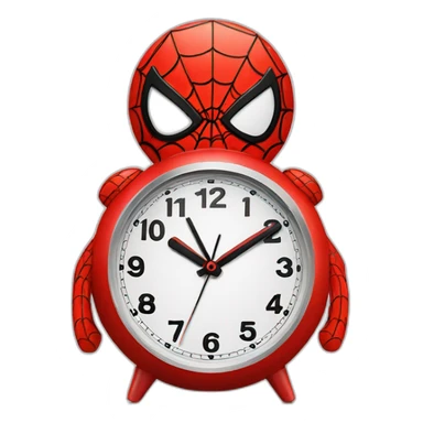 Funny spiderman modern alarm clock sticker
