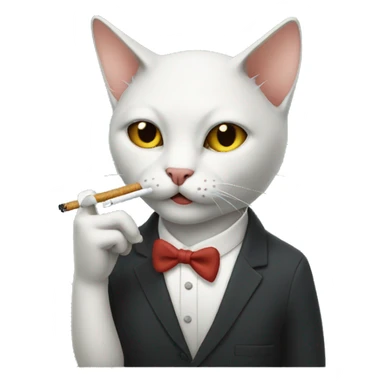 Cat smoking a cig sticker