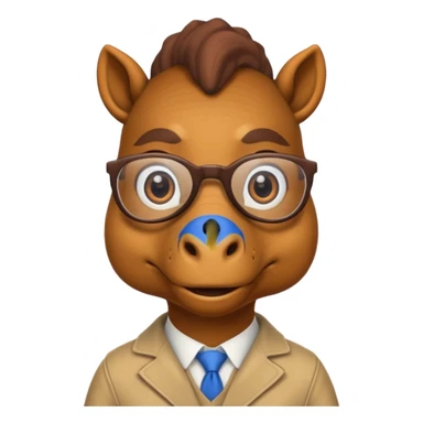 Dinosaur with glass on in a horse sticker