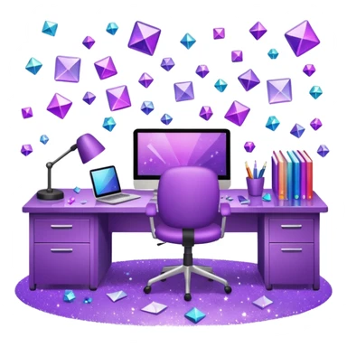Purple Glitter office sticker
