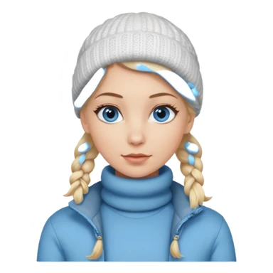 Chica blanca,ojos azules,pelo rubio y recogido,   invierno cuerpo entero sticker