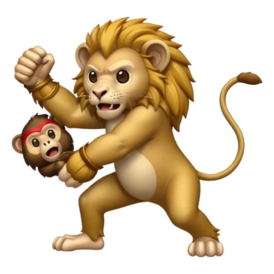 lion fight with a damn monkey sticker