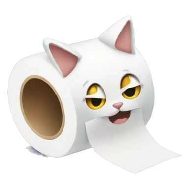 Cat tearing up toilet paper  sticker