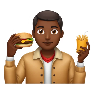 Indian man eating a cheeseburger sticker