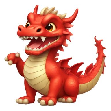 cute Chinese dragon with red body sticker