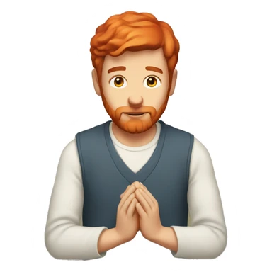 man with red hair praying sticker