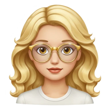 Mulher com óculos dourado com cabelos ondulados com luzes loira sticker