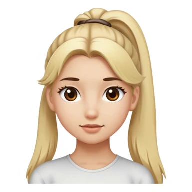 blonde girl with brown eyes and half up pony tail sticker