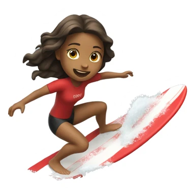 girl surfing on red wave sticker