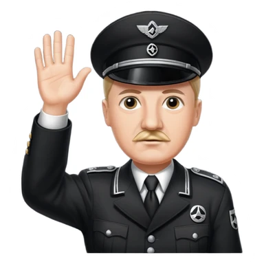 Hitler raising one hand straight out like a Sieg Hail salute in Black SS uniform  sticker