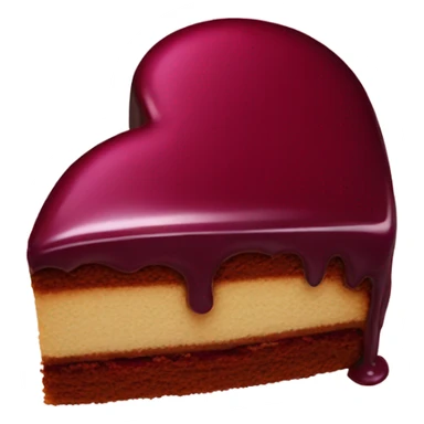 Heart shape cake with burgundy glaze sticker
