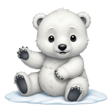 Full body polar bear cub sticker