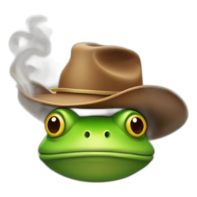 Smoking frog cowboy hat sticker