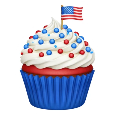 4th of july cupcake flag sticker