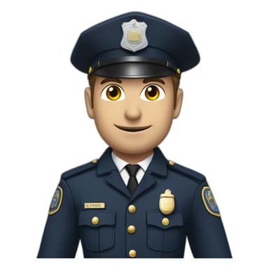 Emanuel macron dans la tenue de policier sticker