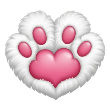White paw outline with a heart sticker