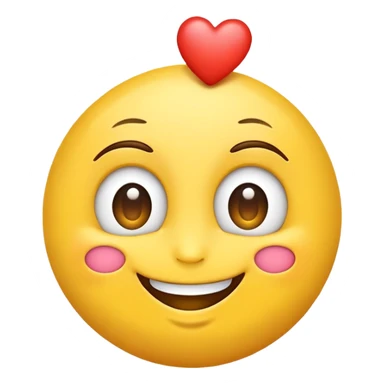 Happy emoji with 1 heart eye sticker