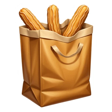 Un sac en papier normal avec à l’intérieur plusieurs churros au caramel bien sucree sticker